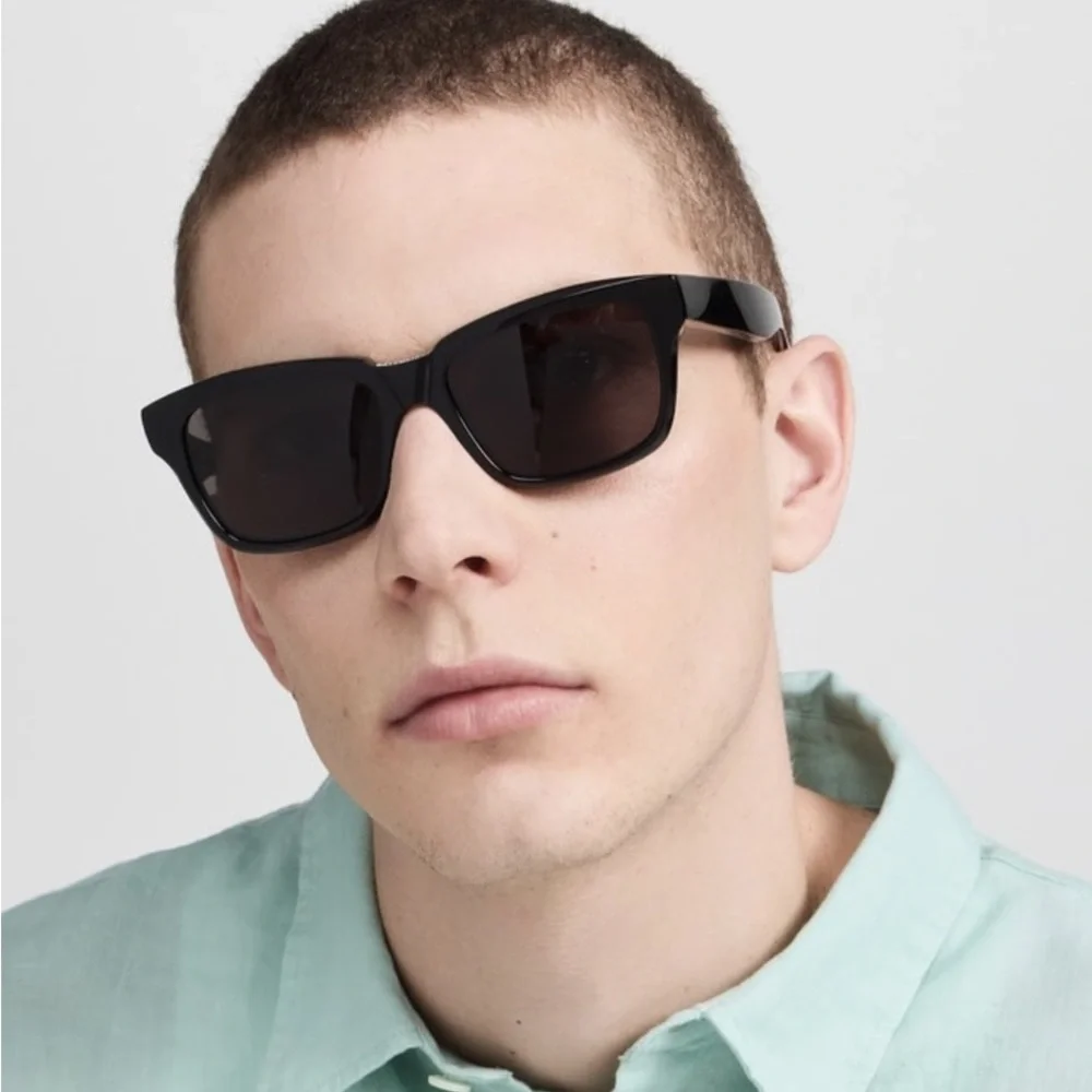 NEW BALENCIAGA BB0346S 001 SQUARE BLACK GREY UNISEX SUNGLASSES BALENCIAGA